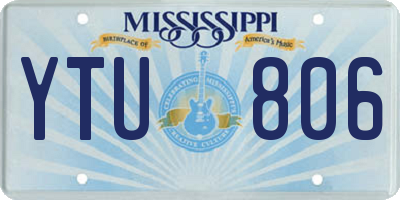 MS license plate YTU806