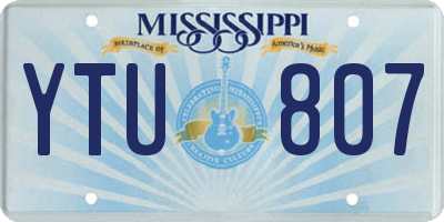 MS license plate YTU807