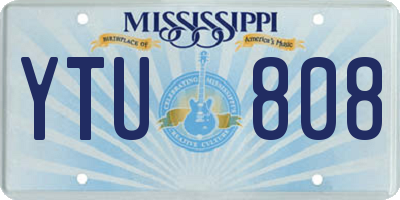 MS license plate YTU808