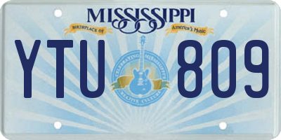 MS license plate YTU809