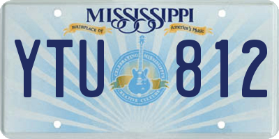 MS license plate YTU812