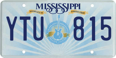 MS license plate YTU815