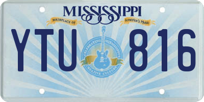 MS license plate YTU816