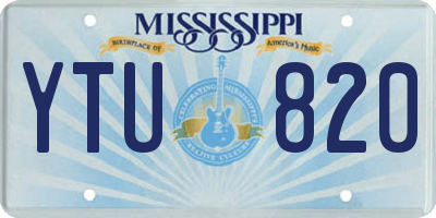 MS license plate YTU820