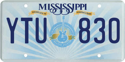 MS license plate YTU830