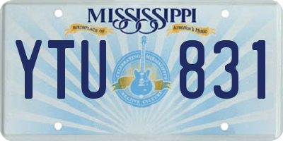 MS license plate YTU831
