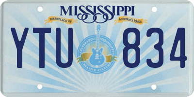 MS license plate YTU834