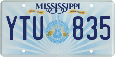 MS license plate YTU835