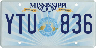 MS license plate YTU836