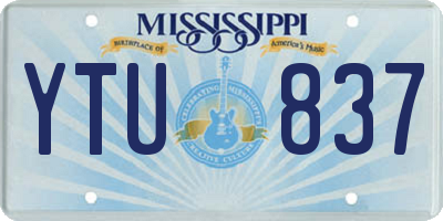 MS license plate YTU837