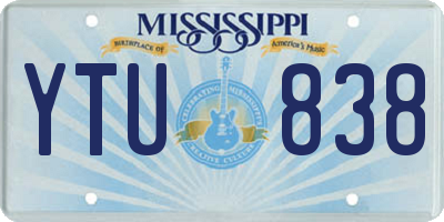 MS license plate YTU838