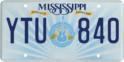 MS license plate YTU840