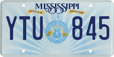 MS license plate YTU845