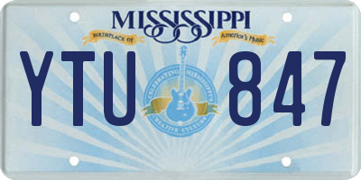 MS license plate YTU847