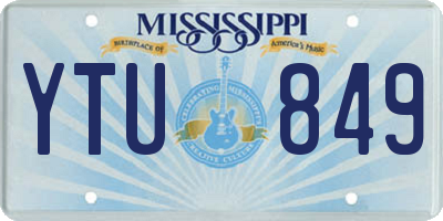 MS license plate YTU849