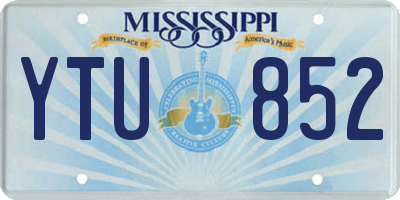 MS license plate YTU852