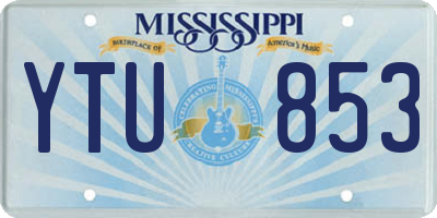 MS license plate YTU853
