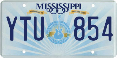 MS license plate YTU854