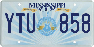 MS license plate YTU858