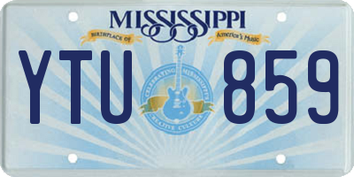 MS license plate YTU859