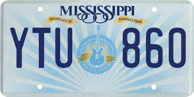 MS license plate YTU860