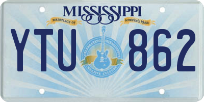 MS license plate YTU862