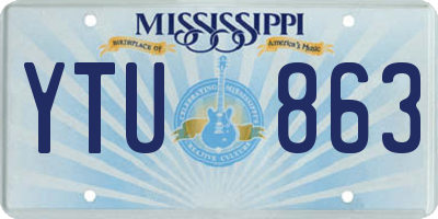 MS license plate YTU863
