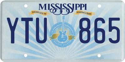 MS license plate YTU865