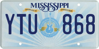 MS license plate YTU868