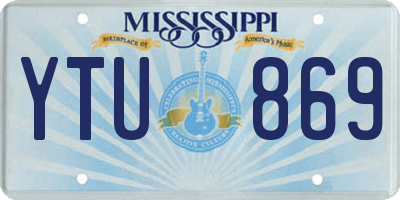 MS license plate YTU869