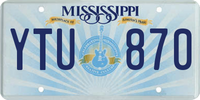 MS license plate YTU870