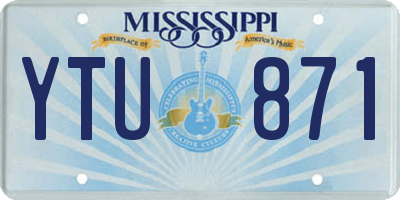 MS license plate YTU871