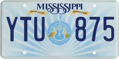 MS license plate YTU875