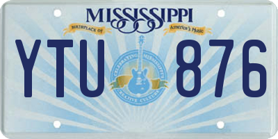 MS license plate YTU876