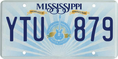 MS license plate YTU879
