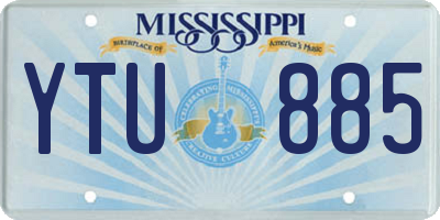 MS license plate YTU885