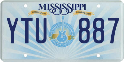 MS license plate YTU887