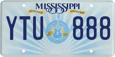 MS license plate YTU888