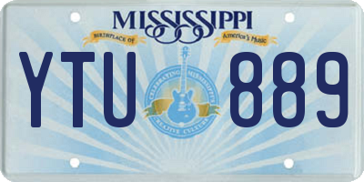 MS license plate YTU889
