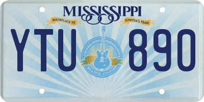 MS license plate YTU890