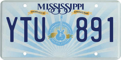 MS license plate YTU891