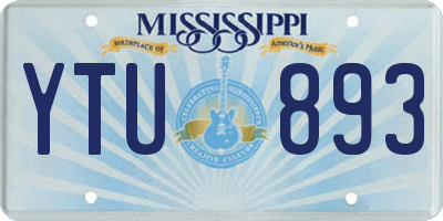 MS license plate YTU893