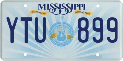 MS license plate YTU899