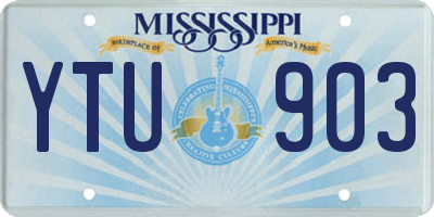 MS license plate YTU903