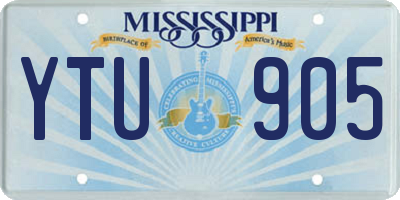 MS license plate YTU905