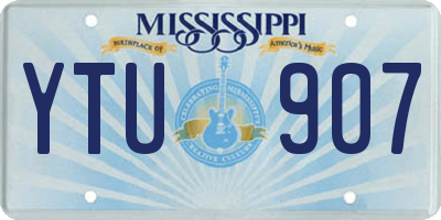 MS license plate YTU907