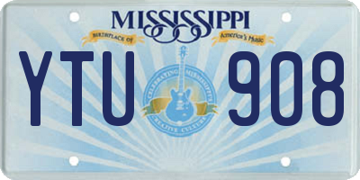 MS license plate YTU908