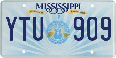 MS license plate YTU909