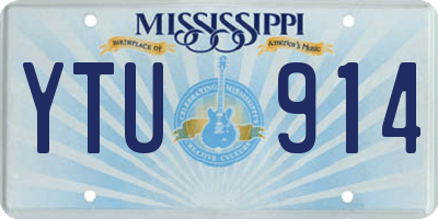 MS license plate YTU914