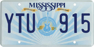 MS license plate YTU915
